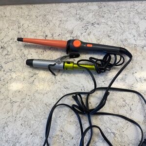 Bundle of two Curling irons.- travel‎ bed head &  Remington wand hair tools